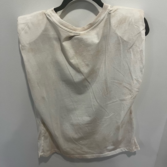 PINKO E Poi Sleeveless T-shirt in beige and ivory - Picture 6 of 8